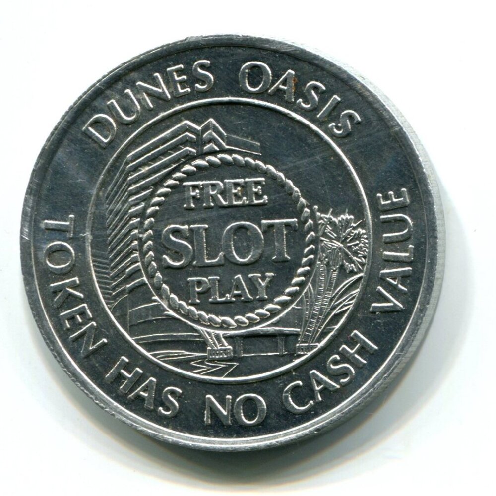 Dunes Oasis Casino Las Vegas Aluminum Free Slot Play Token (b671-3)